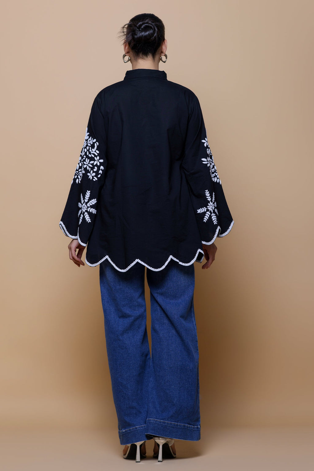 Cotton Chikankari Shirt - Black