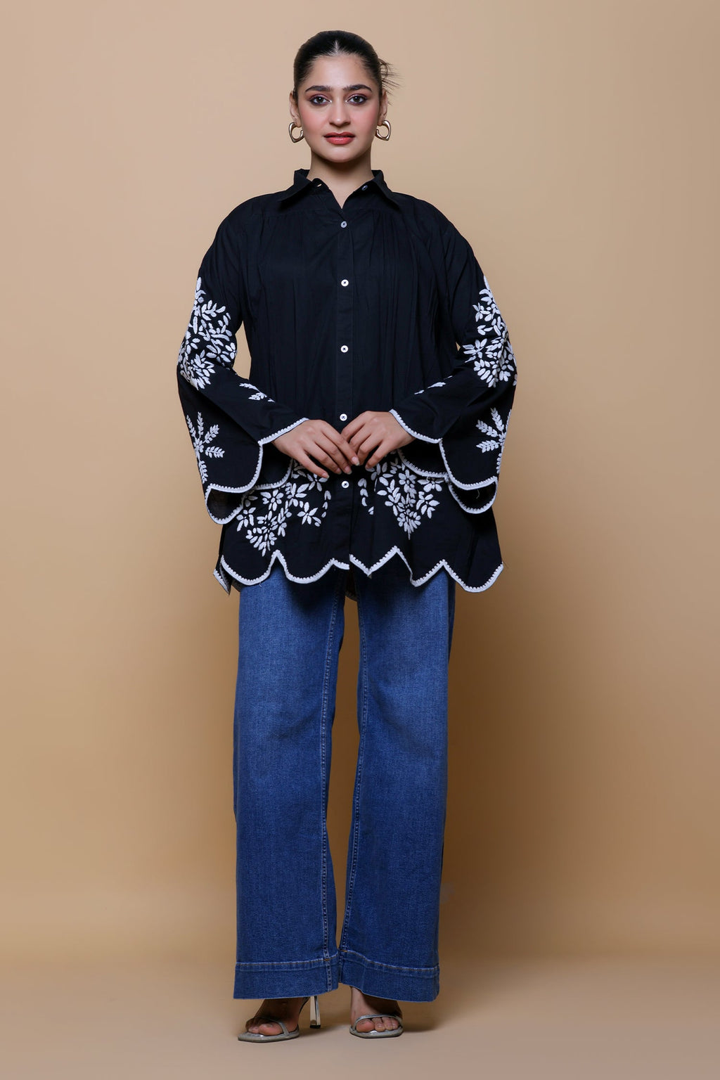 Anureet In Cotton Chikankari Shirt - Black