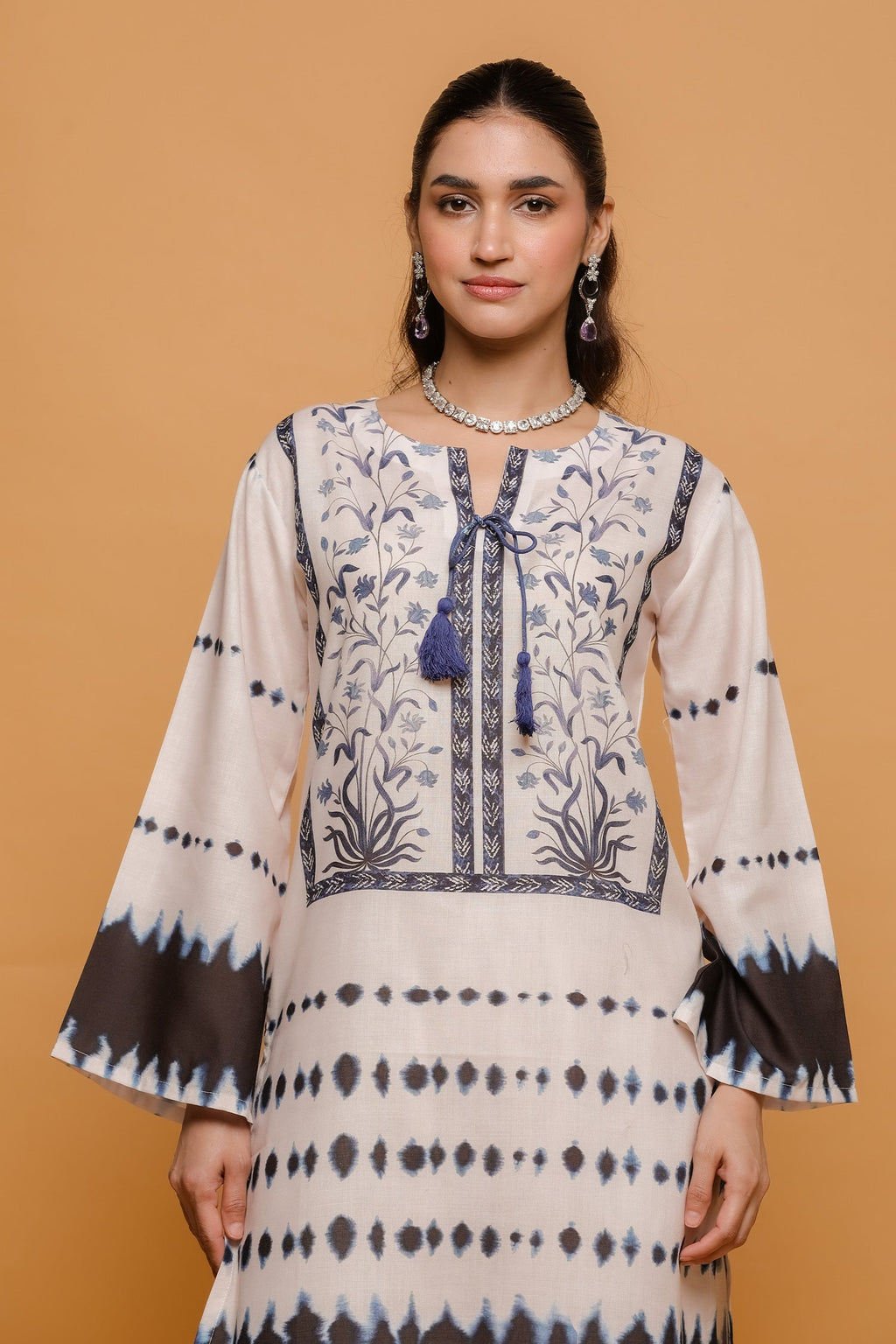 Ivory & Indigo Printed Lawn Cotton Co-ord Set with Straight Pants