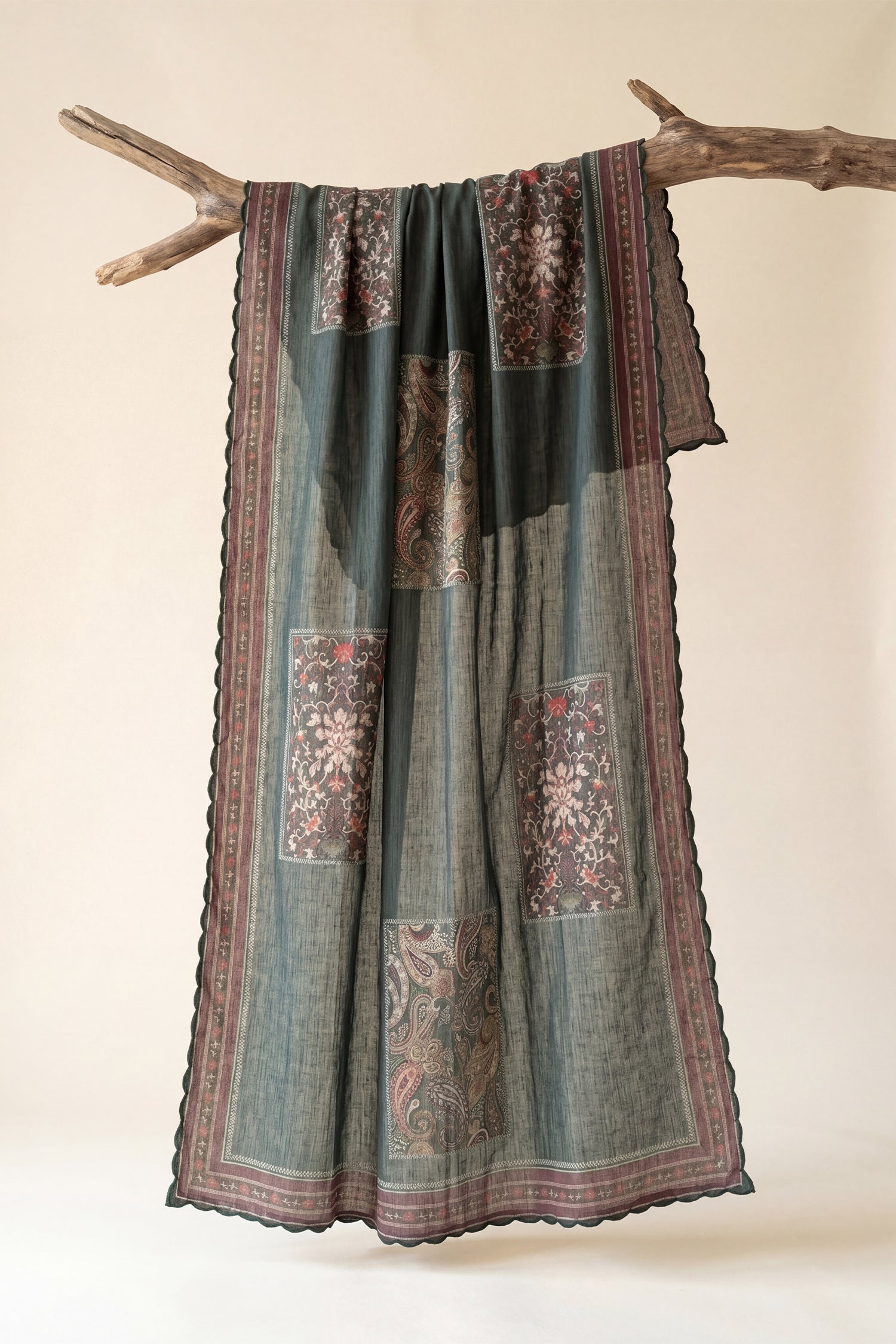 Emerald Green Printed Shimmer Lawn Cotton Co-ord Set with Straight Pants