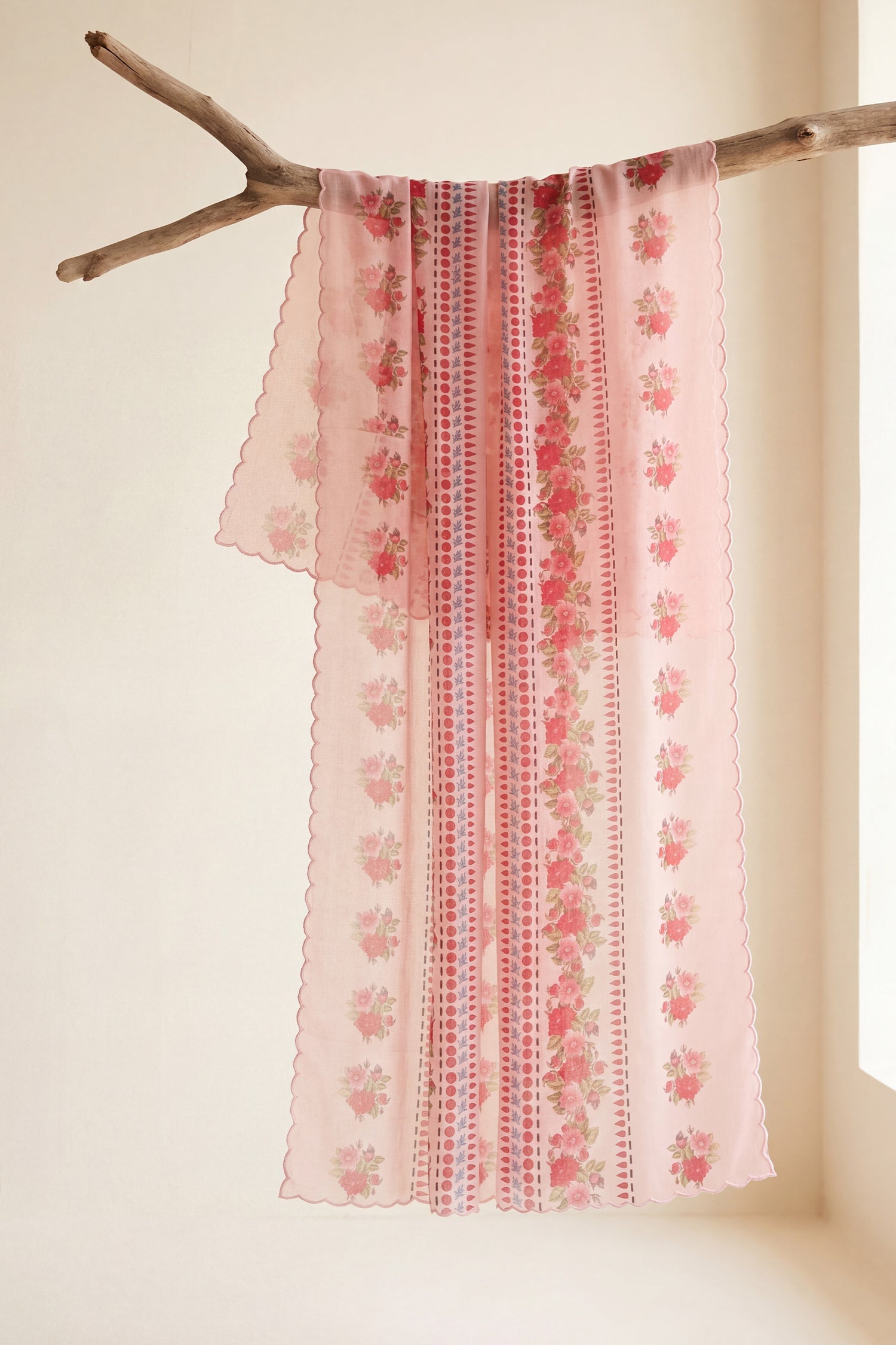 Priyanka x HOK in Blush Pink Floral Printed Lawn Cotton Co-ord Set with Farsi Pants