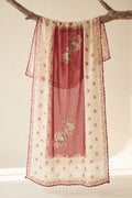 Printed Organza Dupatta in Red