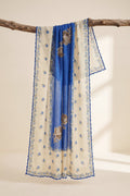 Printed Organza Dupatta in Blue