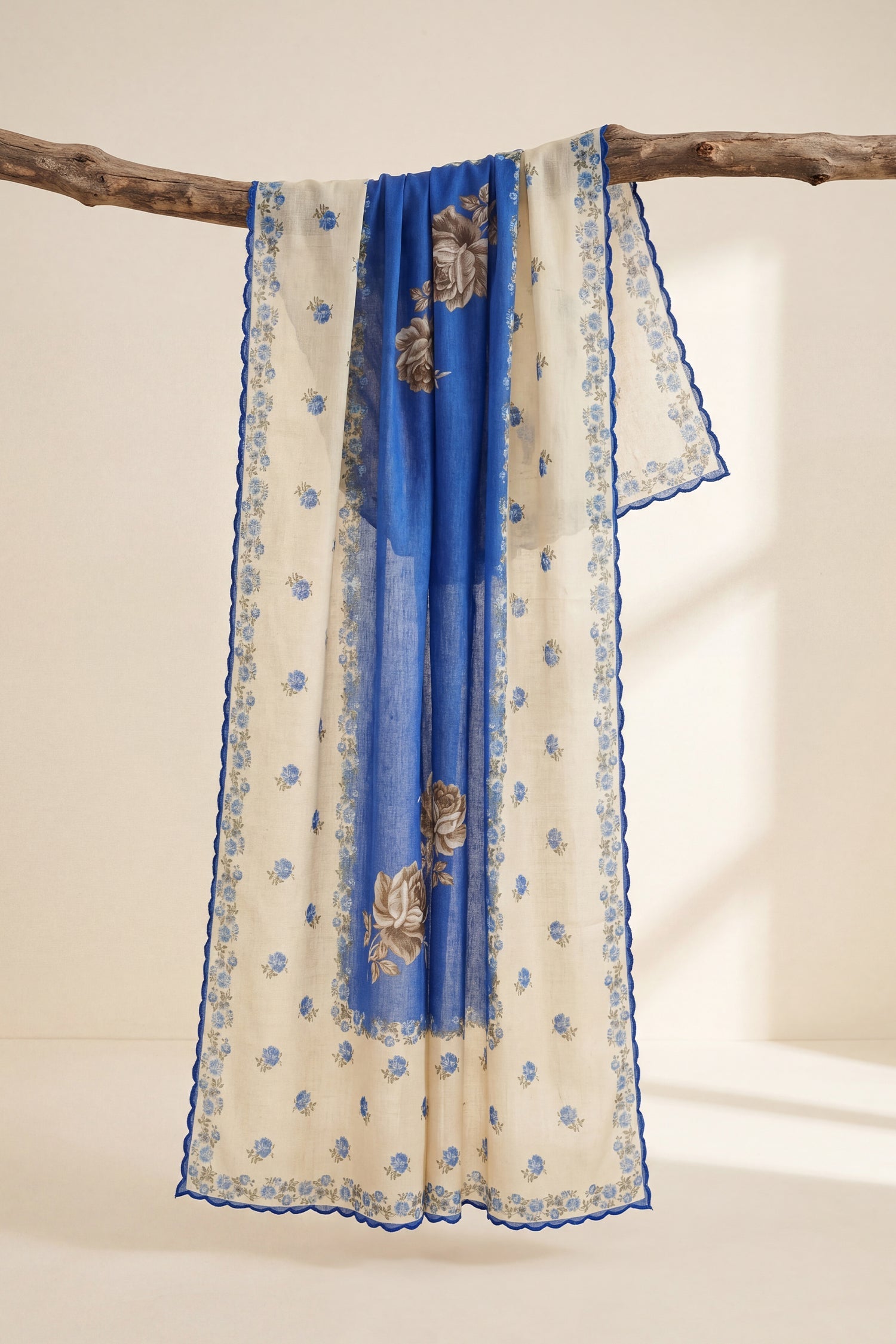 Printed Organza Dupatta in Blue
