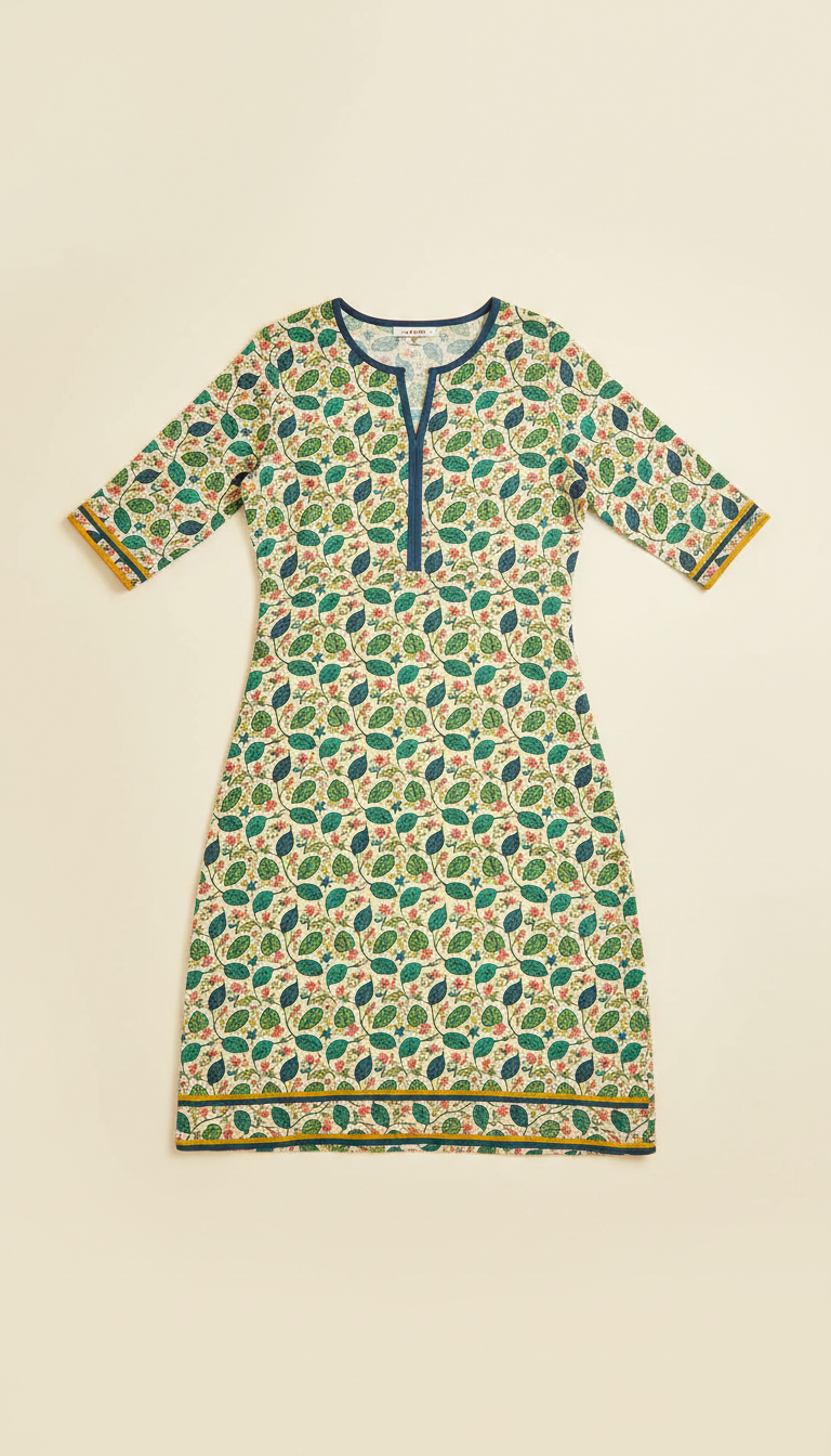 Mint Leaf Patterned Kurti