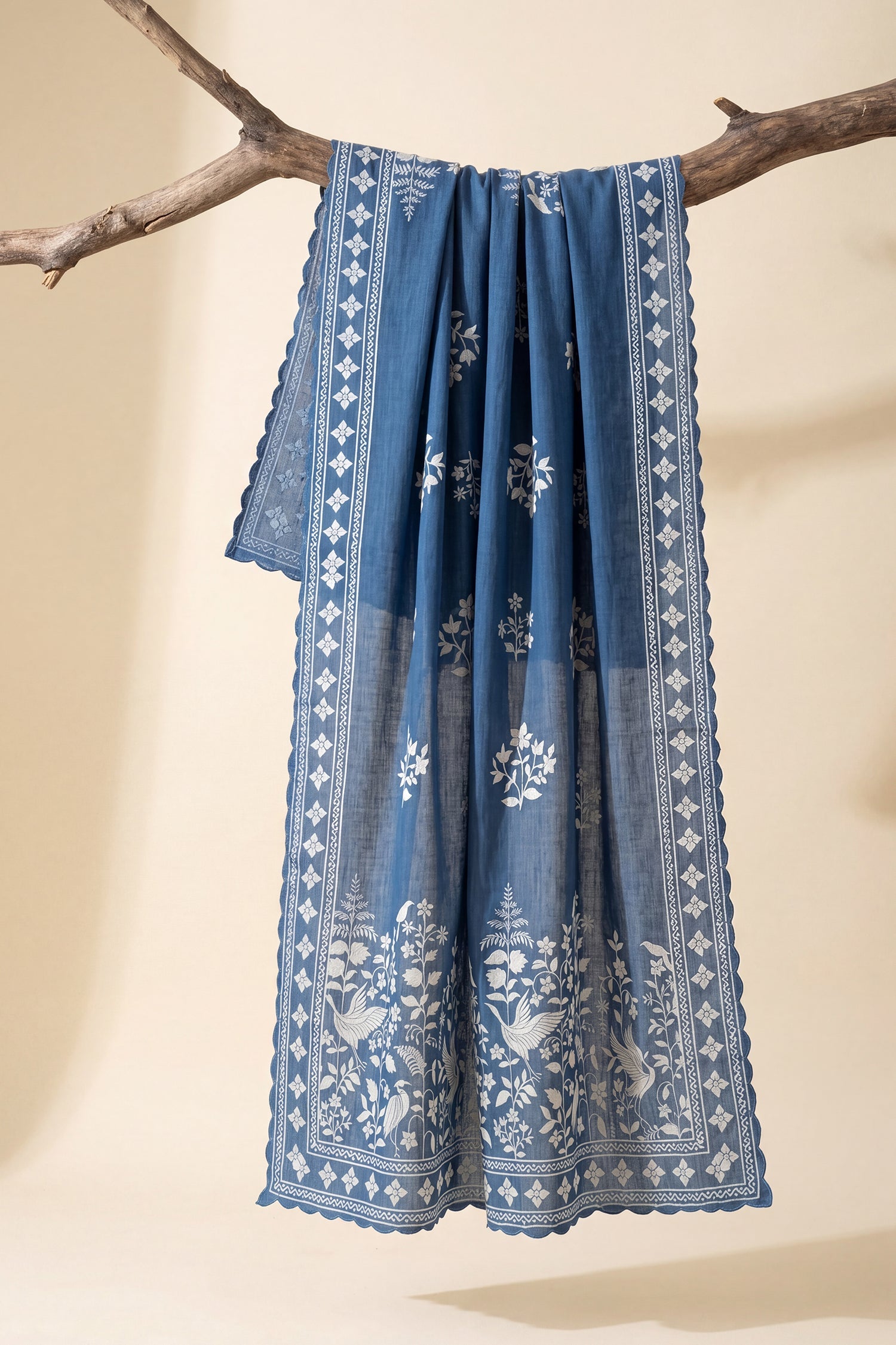 Priyanka x HOK in Indigo Blue Printed Lawn Cotton Co-ord Set with Farsi Pants