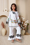 Kashmiri Aari Cotton Kurta Set for Kids – White