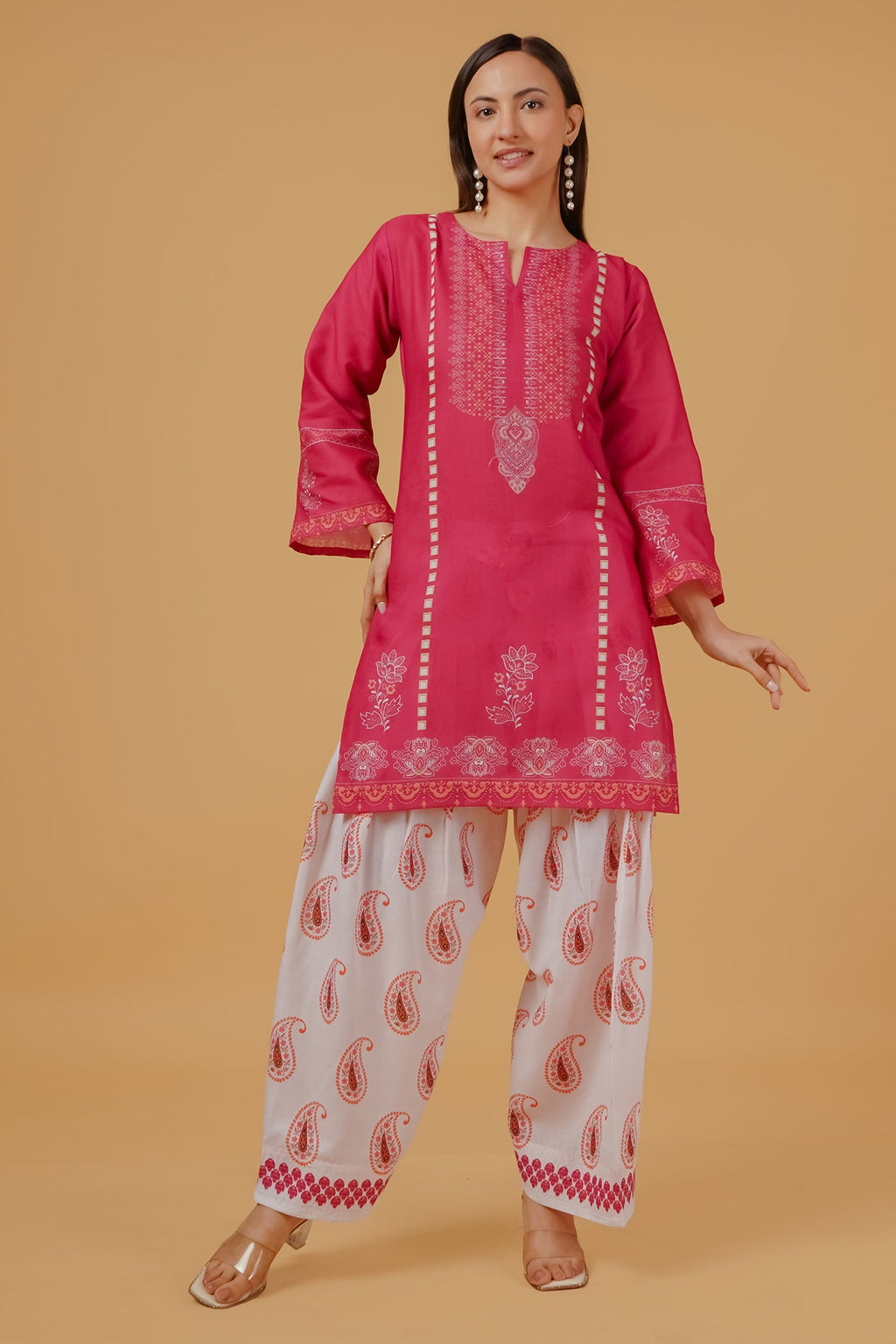 Berry Pink Printed Lawn Cotton Co-ord Set