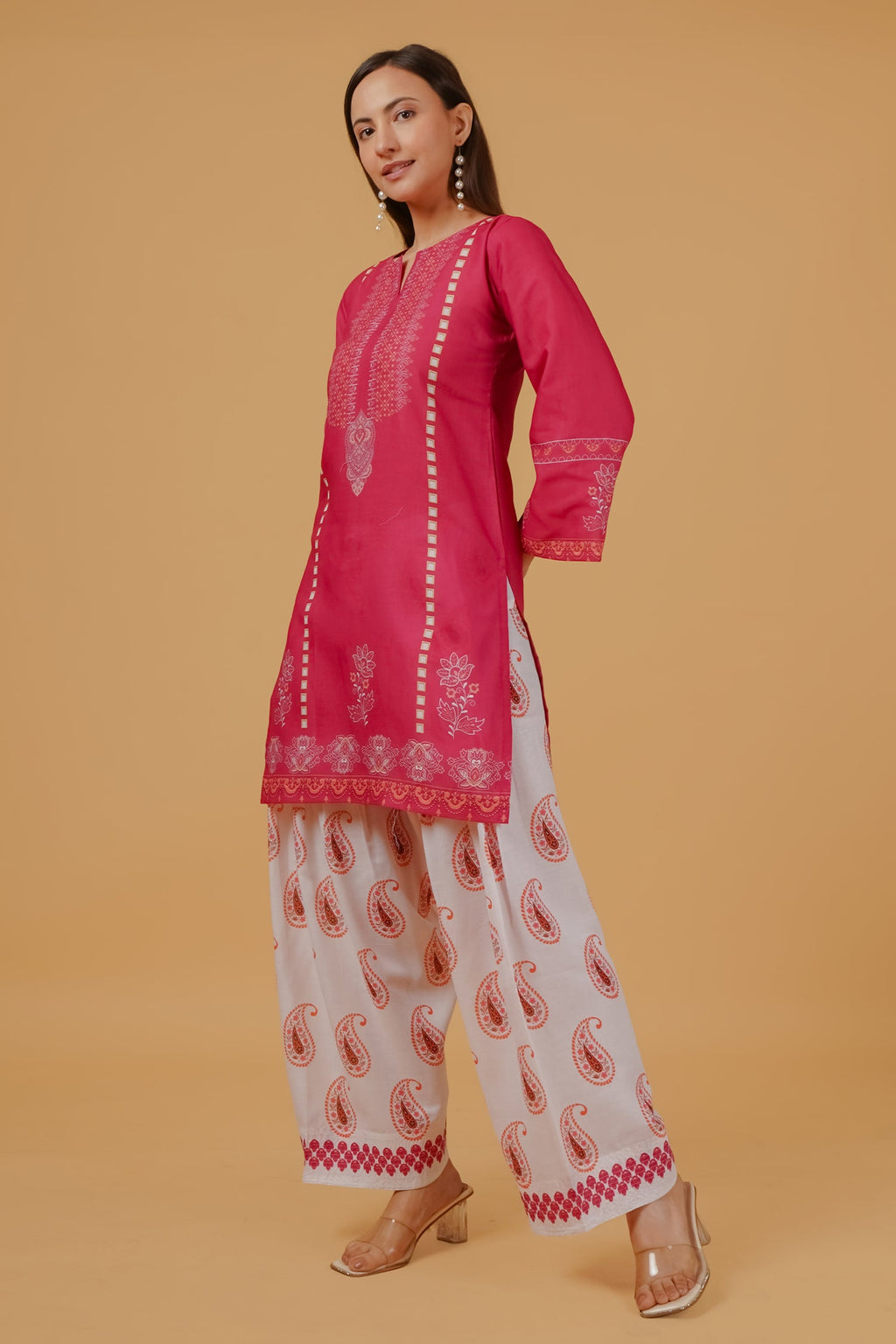 Berry Pink Printed Lawn Cotton Co-ord Set