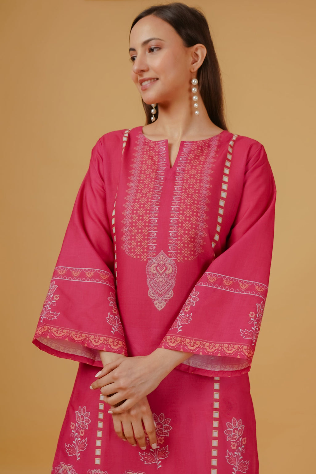 Berry Pink Printed Lawn Cotton Co-ord Set