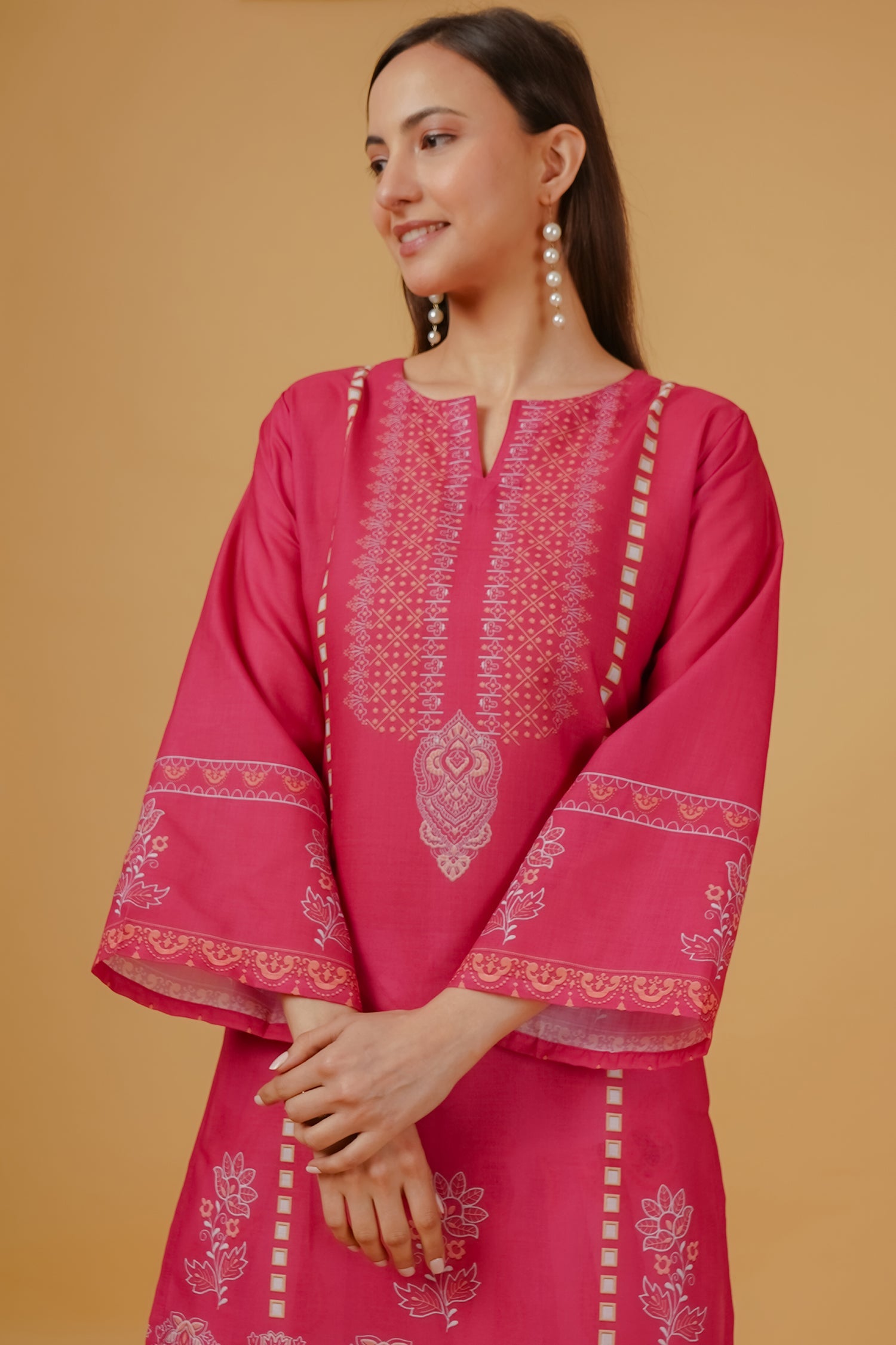 Berry Pink Printed Lawn Cotton Co-ord Set