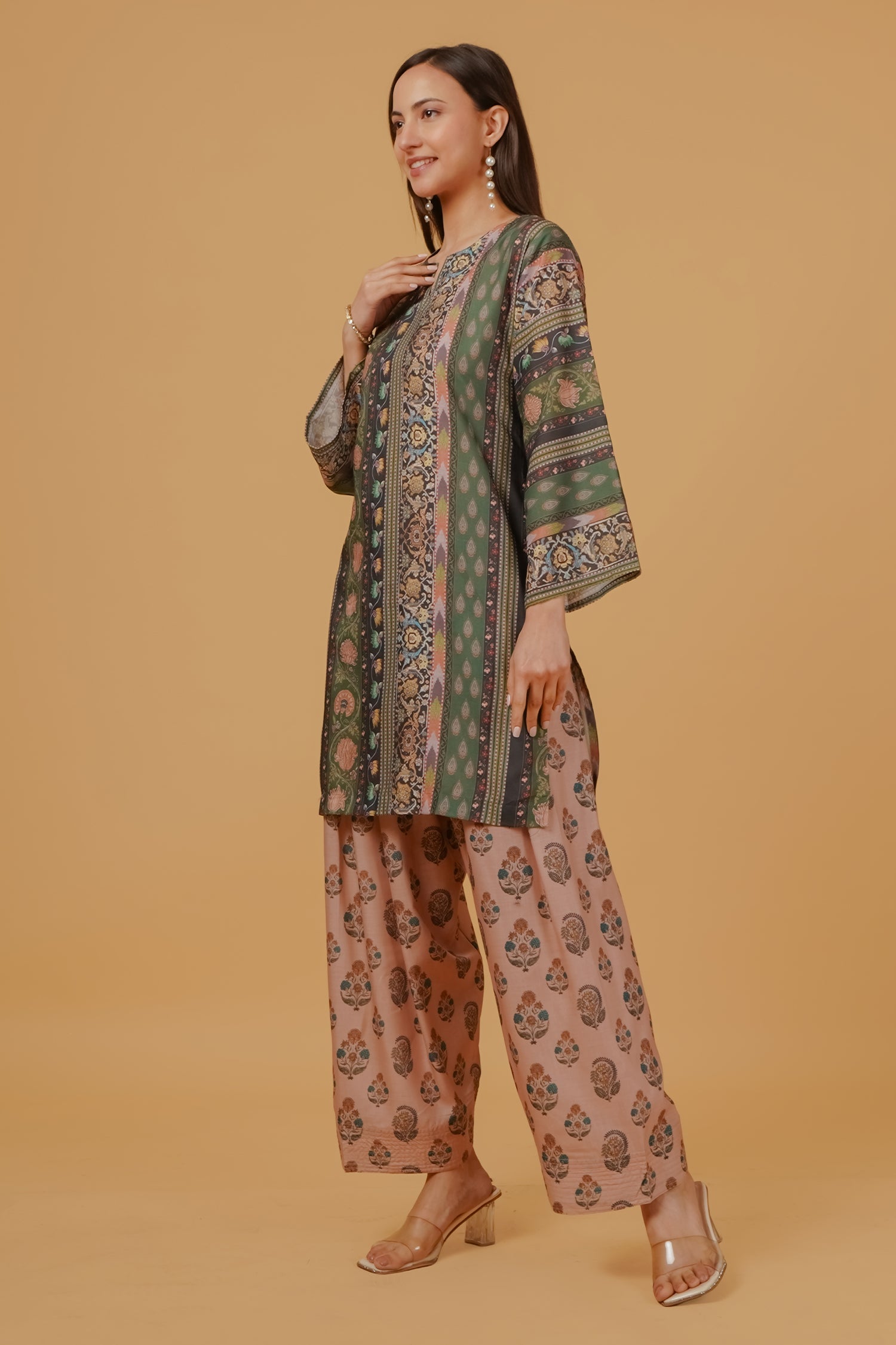 Forest Green Printed  Lawn Cotton Co-ord Set