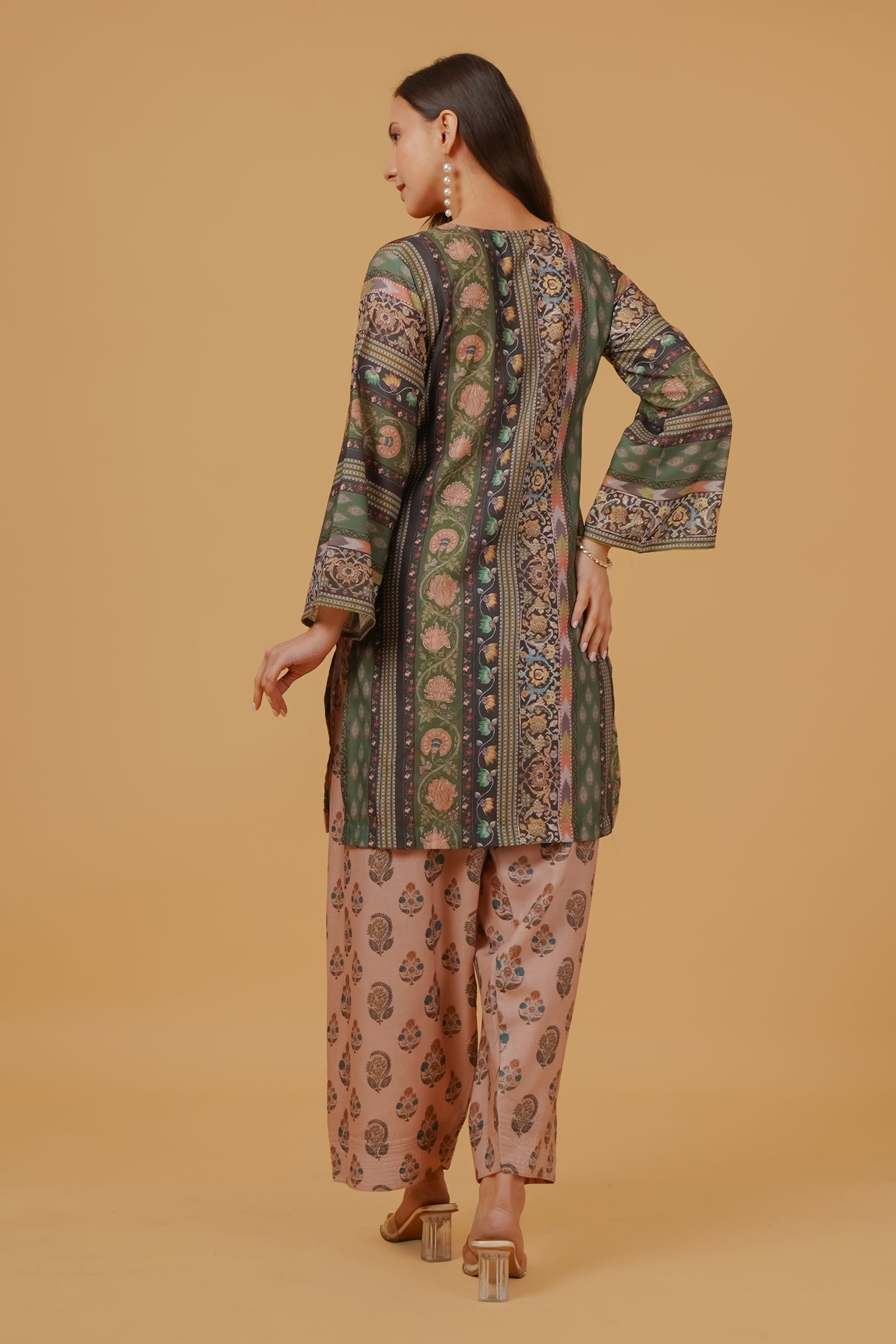 Forest Green Printed  Lawn Cotton Co-ord Set