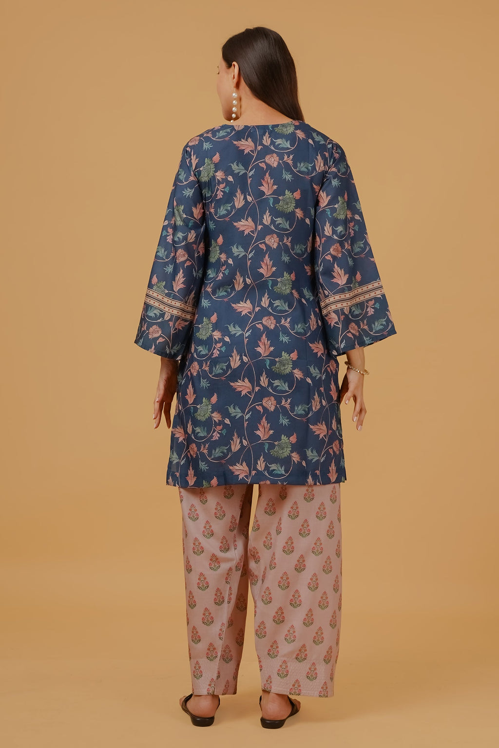 Teal Floral Printed  Lawn Cotton Co-ord Set