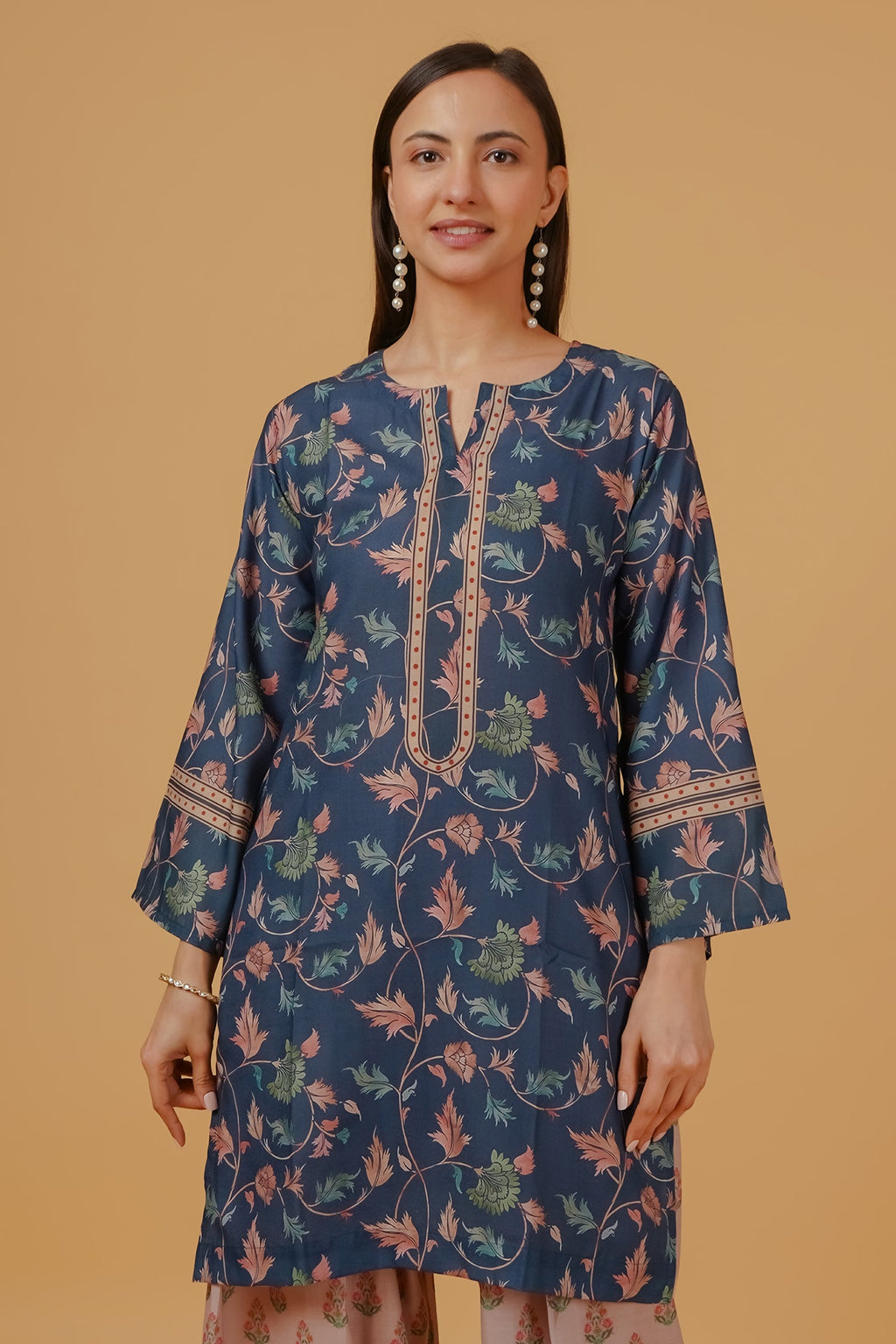 Teal Floral Printed  Lawn Cotton Co-ord Set