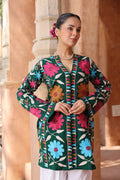 Woolen Kashmiri Aari Jacket – Green Floral