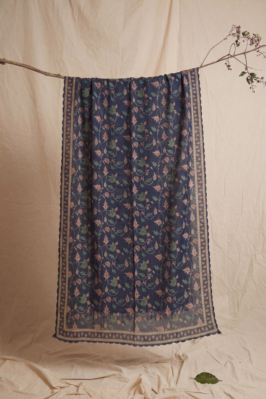 Plus Size - Teal Floral Printed  Lawn Cotton Co-ord Set