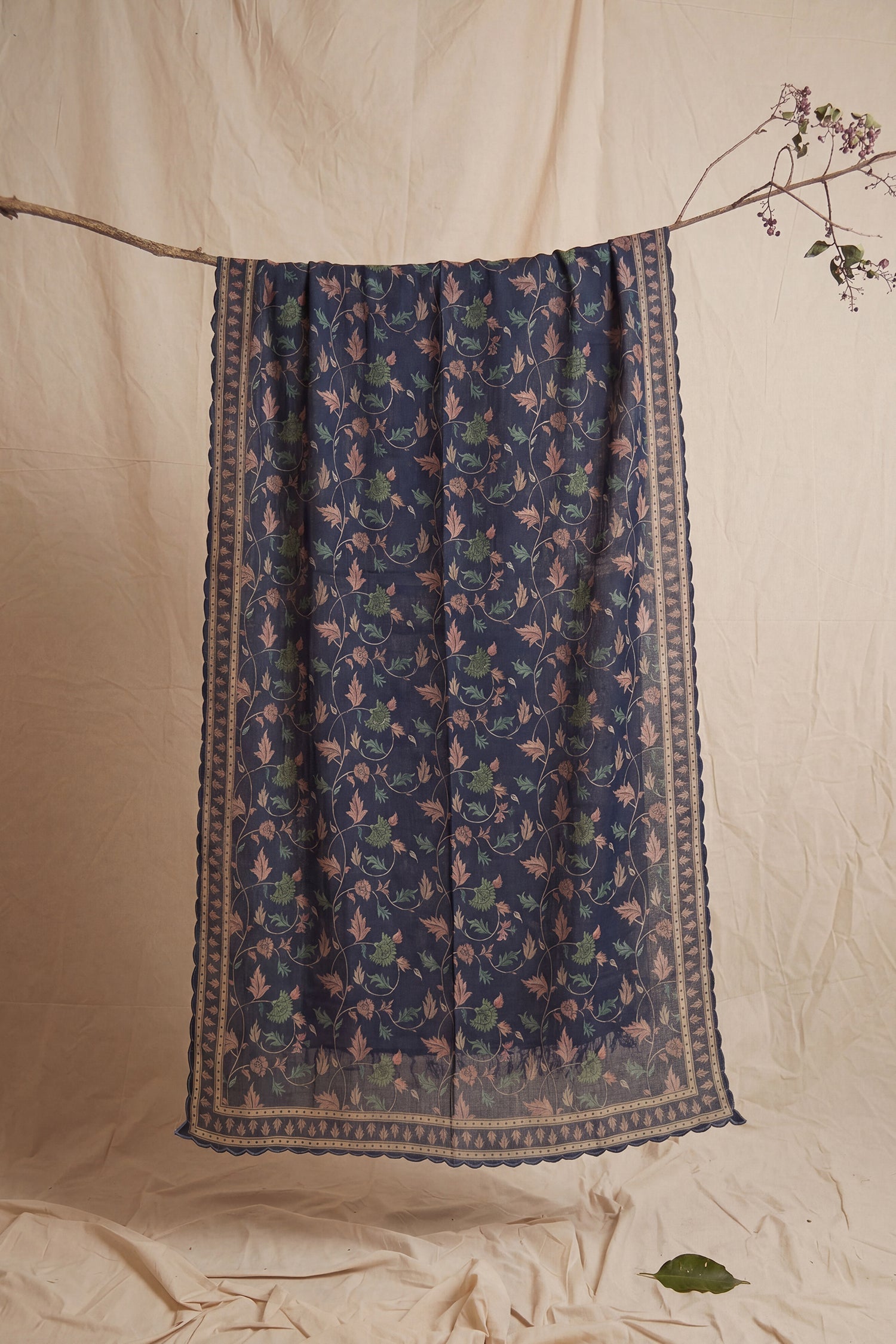Printed Organza Dupatta - Teal