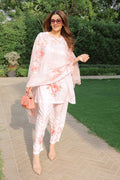 Priyanka x HOK in Blush Pink Floral Printed Lawn Cotton Co-ord Set with Straight Pants