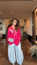 Sonali In Cotton Kashmiri Aari  Shirt - Pink