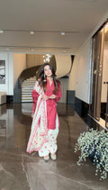 Sonali X Red Printed Lawn Cotton Co-ord Set with Farsi Pants