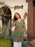 Bhavya jain in Cotton Kashmiri Aari Embroidered Jacket – Green
