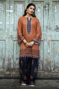 Cocoa Brown Printed  Lawn Cotton Co-ord Set