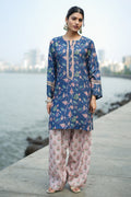 Teal Floral Printed  Lawn Cotton Co-ord Set