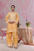 Sunshine Yellow Printed Lawn Cotton Co-ord Set with Farsi Pants