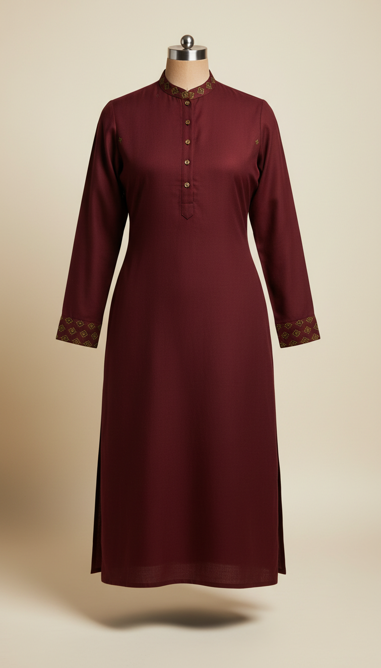 Deep Maroon Tailored Kurti