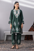 Cotton Kurta Set in Kashmiri Aari - Green