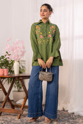 Cotton Chikankari Shirt - Green
