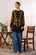 Rayon Chikankari Shirt  - Black